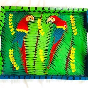 Vintage Handpainted Wood Tray